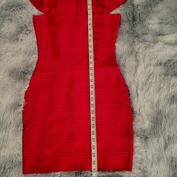Rachael G. Red Stretch Square Neck Dress - Picture 11 of 13
